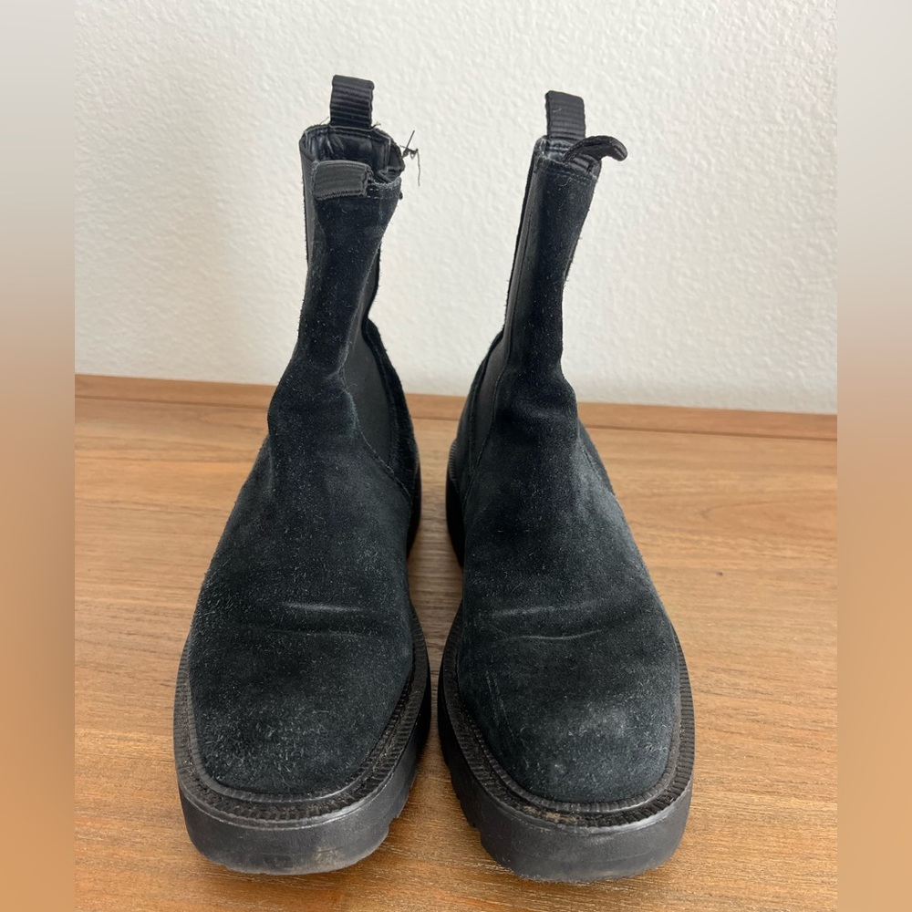 Steve Madden Black Suede Blitzen Platform Chelsea Boot Sz: 7